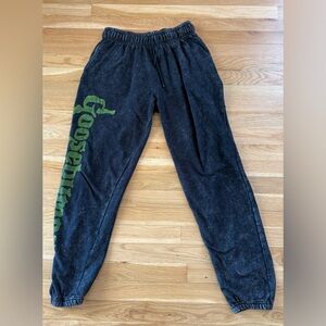 Goosebumps Black Joggers with Green Side Graphic